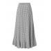 Women Mid  Calf Length Ruffle Pleated Irregular Hem Plaid Splicing Skirt