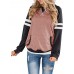 Women Side Stripe Long Raglan Sleeve Casual Sport Swearshirts