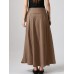 Solid Pocket Knotted Pleated Cotton Casual Skirt