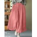 Solid Elastic Waist Pocket Casual Skirt