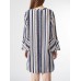 Tribal Pattern Bell Sleeve V  neck Dress For Women