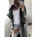 Women Knitting Solid Color Open Front Pocket Faux Woolen Cardigans