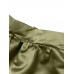 High Waist A  line Solid Satin Pocket Swing Skirt