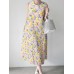 Calico Sleeveless Round Neck Print Dress