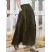 Leisure Solid Ruched Pocket Maxi Skirt