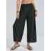 Striped Print Elastic Waist Wide Leg Lounge Pants For Women