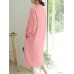 Solid Pocket Lapel Long Sleeve Casual Shirt Dress