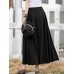 Leisure Solid Ruched Pocket Maxi Skirt