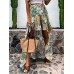 Elastic Waist Spliced Floral Pleats Summer Skirts For Women