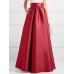 High Waist A  line Solid Satin Pocket Swing Skirt