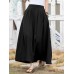 Leisure Solid Ruched Pocket Maxi Skirt