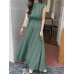 Textured Stand Collar Sleeveless Maxi Dress With Belt