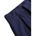 Women Solid Color Pleated OL High Waisted Wide Leg Pants With Pocket