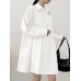 Solid Long Sleeve Lapel Button Front Casual Shirt Dress