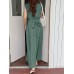 Textured Stand Collar Sleeveless Maxi Dress With Belt