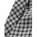 Women Mid  Calf Length Ruffle Pleated Irregular Hem Plaid Splicing Skirt