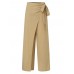 Solid Color High Waist Bandage Zipper Irregular Women Casual Wide Leg Pants