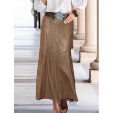 Women Leather Style Back Zipper Stylish Casual Mermaid Skirt