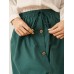 Solid Drawstring Waist Pocket Button Front Women Skirt