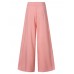 Women Solid Color High Waist Zipper Wide Leg Pants With Pocket