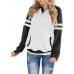 Women Side Stripe Long Raglan Sleeve Casual Sport Swearshirts