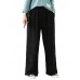 Women Corduroy Elastic Waist Side and Back Pockets Retro Europe Solid Pants