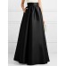 High Waist A  line Solid Satin Pocket Swing Skirt