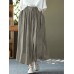 Solid Elastic Waist Pocket Casual Skirt