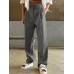 Women Zipper High Waist Pleated Side Pocket Casual Solid Pants