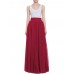 Bow Belt Solid Color Mesh Tulle Pleated High Waist Women Maxi Skirt