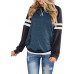 Women Side Stripe Long Raglan Sleeve Casual Sport Swearshirts