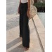 Solid Color High Waist Bandage Zipper Irregular Women Casual Wide Leg Pants