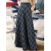 Plaid Print High Rise Pocket Skirt For Women