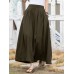 Leisure Solid Ruched Pocket Maxi Skirt