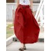 Leisure Solid Button Ruched Zip Pocket Casual Maxi Skirt