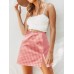 Plaid Print Side Split Zipper Fashion Wild Mini Skirts