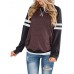 Women Side Stripe Long Raglan Sleeve Casual Sport Swearshirts