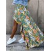 Elastic Waist Spliced Floral Pleats Summer Skirts For Women