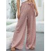 Bohemian High Waist Knotted Floral Print Holiday Ethnic Wide Leg Pants