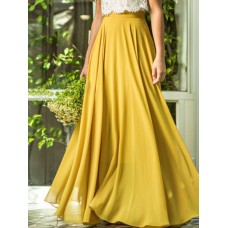 Women Solid Color Elegant Long Mesh Skirts