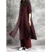 Women Cotton Contrast Color Stripe Patchwork Split Design Long Shirts