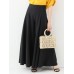 Pure Color Pleated Zipper Loose Casual Wide Leg Pants For Women