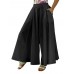 Solid Side Pockets Holiday Leisure Casual Trousers For Women