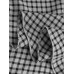 Women Mid  Calf Length Ruffle Pleated Irregular Hem Plaid Splicing Skirt