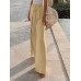 Solid Color High Waist Bandage Zipper Irregular Women Casual Wide Leg Pants